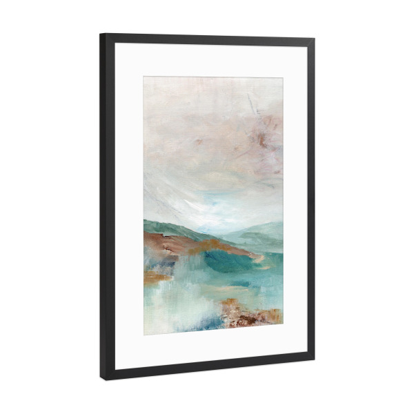 Poster mit Rahmen Schwarz (Metallic) "Blue Pearl" artboxONE - Abstrakt