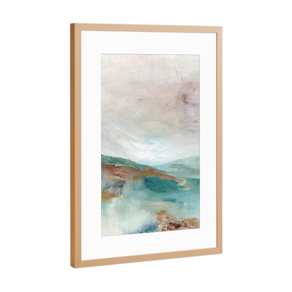 Poster mit Rahmen Kupfer "Blue Pearl" artboxONE - Abstrakt