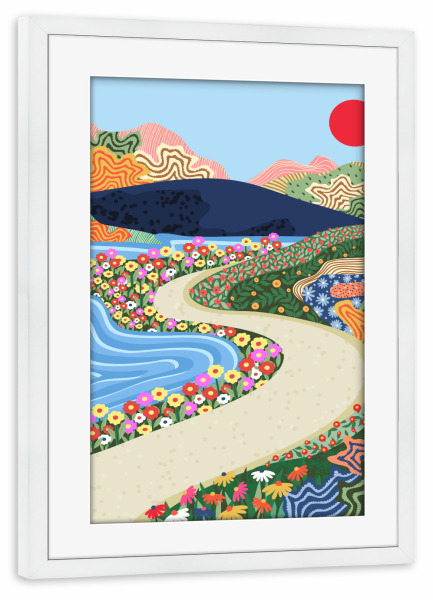 Poster mit Rahmen weiß "Beruhigender Horizont" artboxONE - Natur,Floral
