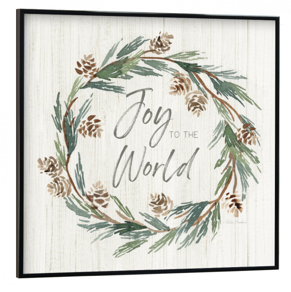 Poster mit schwarzem Rahmen 30x30 cm "Freude für den Weltkranz" artboxONE - Typografie,Natur,Weihnachten - Freude,Weihnachten,Feiertag,Kranz