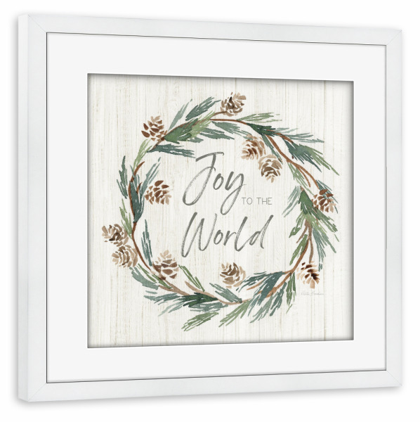 Poster mit Rahmen weiß "Freude für den Weltkranz" artboxONE - Typografie,Natur,Weihnachten - Freude,Weihnachten,Feiertag,Kranz