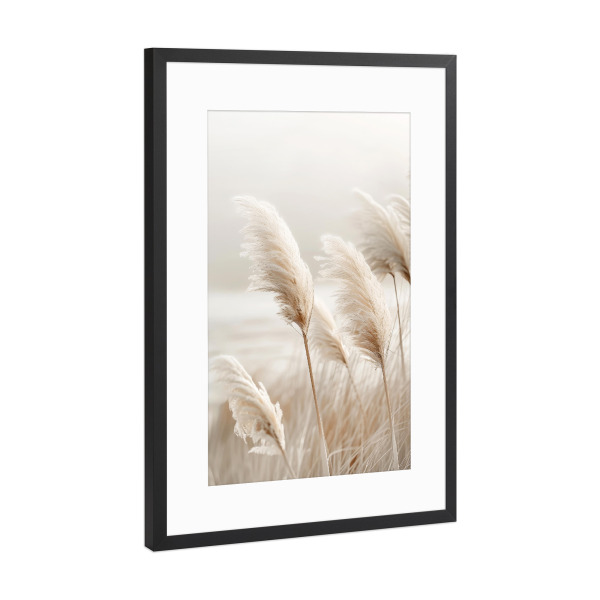 Poster mit Rahmen Schwarz (Metallic) "Poesie am Meer - Pampasgras Idyll" artboxONE - Natur,Reise / Strand und Meer