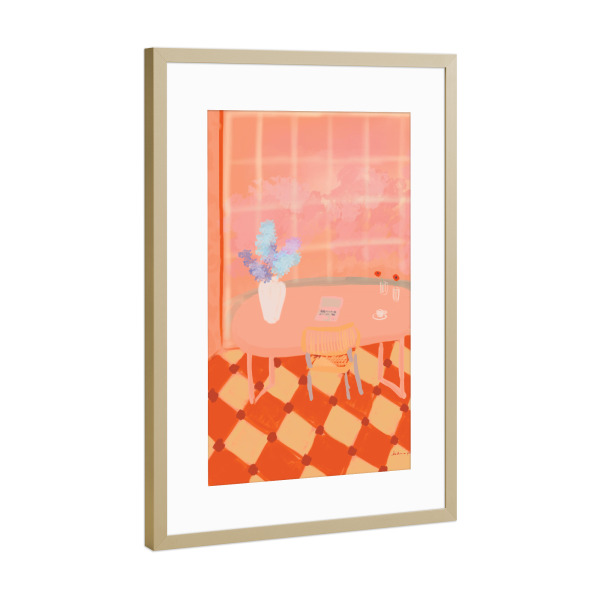 Poster mit Rahmen Gold "Home-Office-Ansichten" artboxONE - Floral,Geometrie,Für Mama