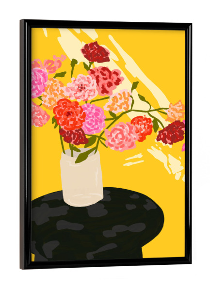 Poster mit schwarzem Rahmen "Fensterglühen" artboxONE - Floral