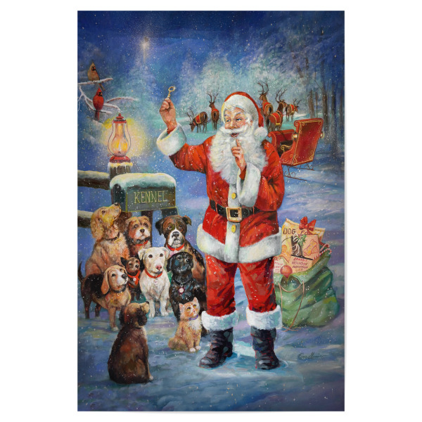 Poster "Ein Zuhause für Weihnachten" artboxONE - Tiere,Weihnachten - Hunde,Feiertag,Weihnachten,Weihnachtsmann
