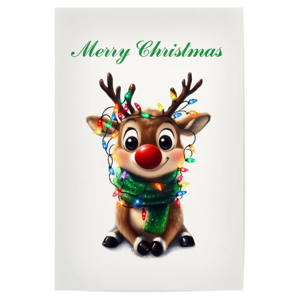 Poster "Cute Rudolf reindeer" artboxONE - Typografie,Tiere,Weihnachten