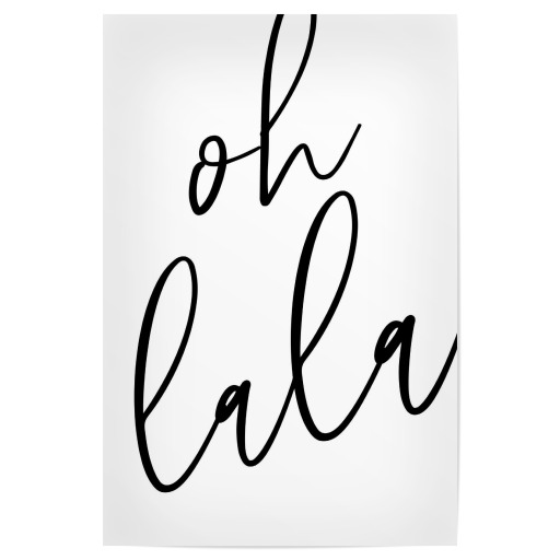 Oh lala typography black & white
