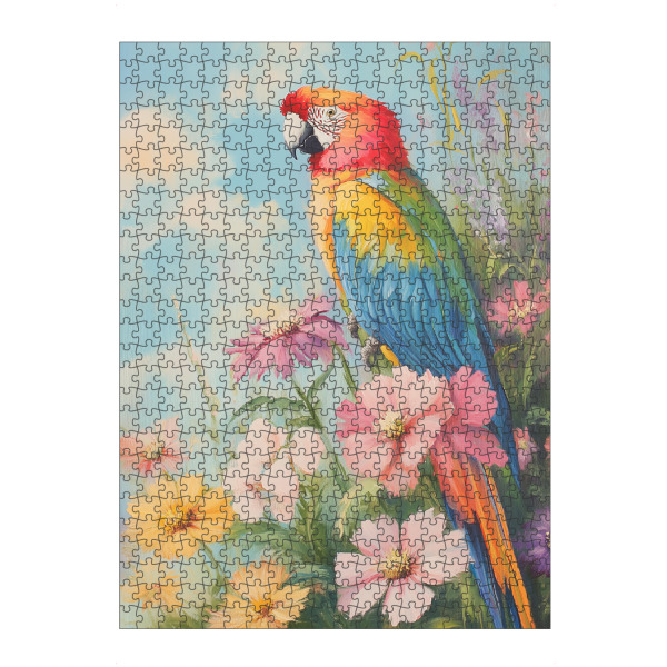 Puzzle Ravensburger "Bunter Papagei und Blume" artboxONE - Natur,Floral,Tiere - Papagei,Tier,Vogel,Bunt - Bild papagei
