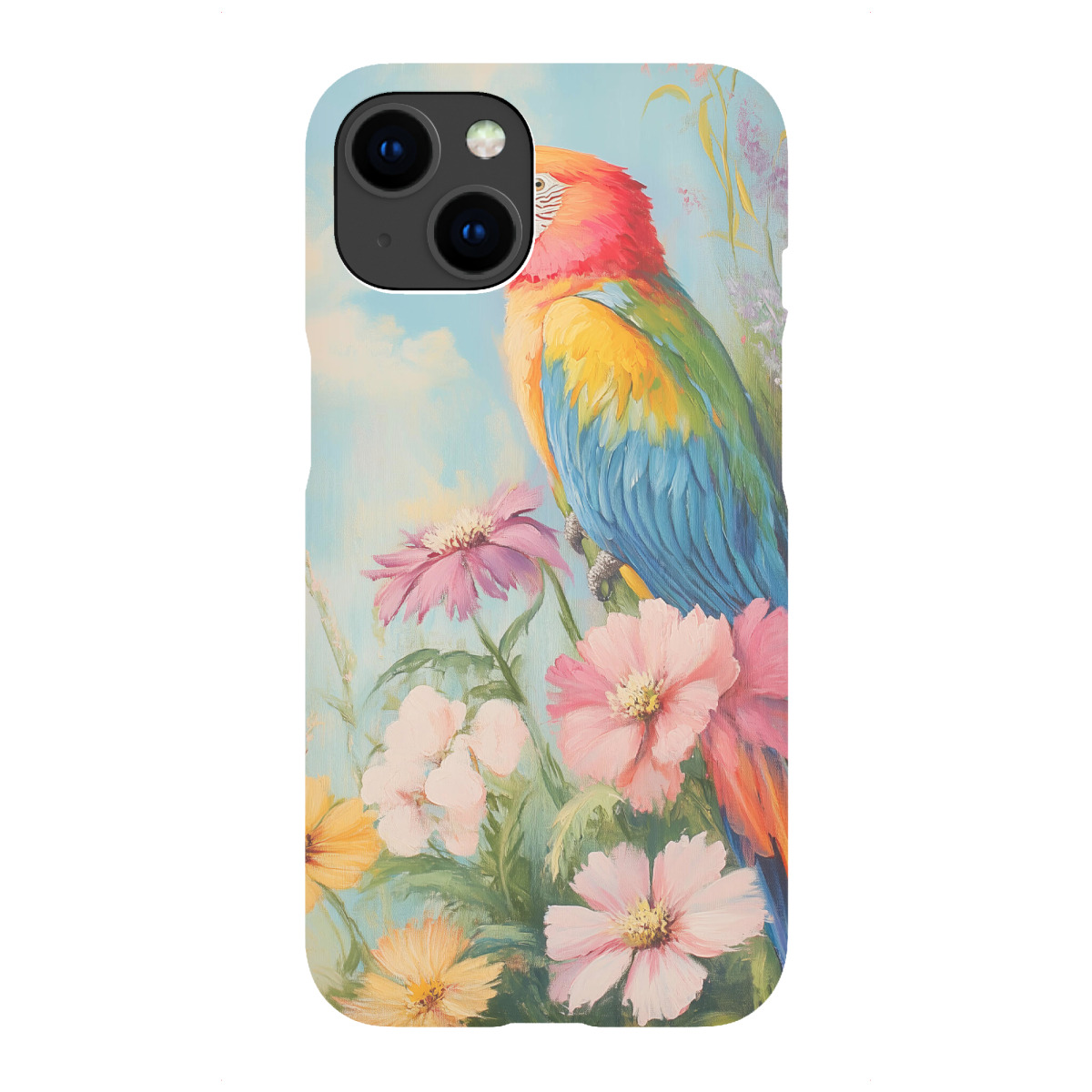 iPhone "Bunter Papagei und Blume" Premium-Case Handyhülle artboxONE