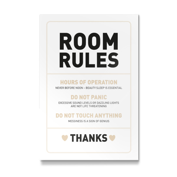 Galerie-Print "Teenager Zimmerschild (Schwarz)" 75x50 cm artboxONE