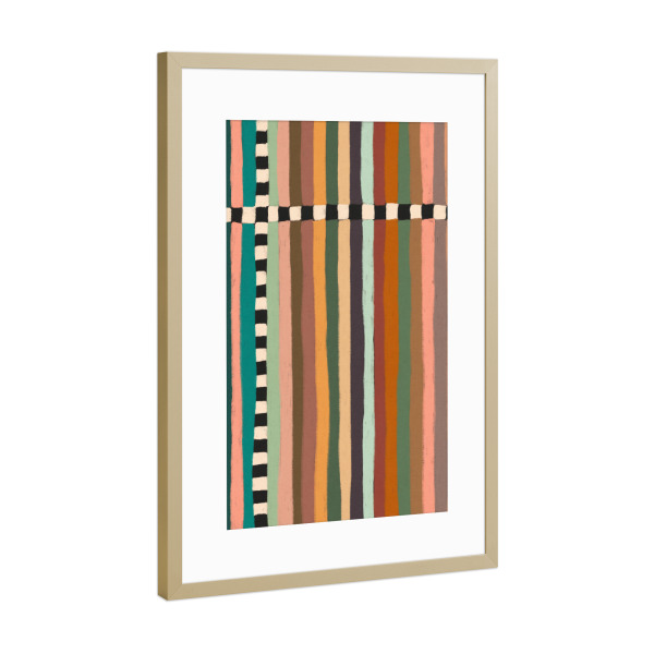 Poster mit Rahmen Gold "Galitsyna - Mix Stripes Duo" artboxONE - Abstrakt,Geometrie
