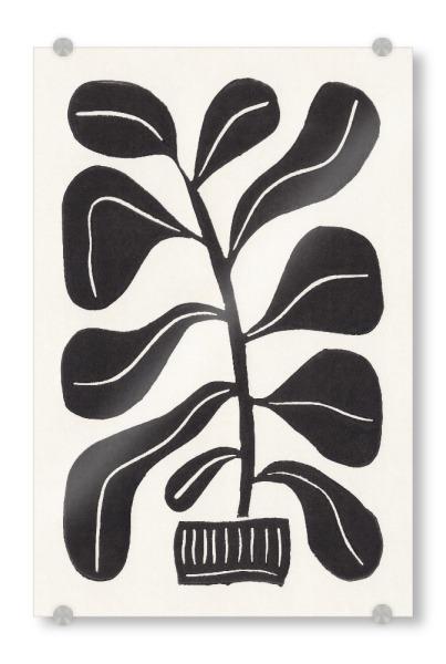 Acrylglasbild "Galitsyna - Linocut Houseplant" artboxONE - Natur,Floral,Geometrie