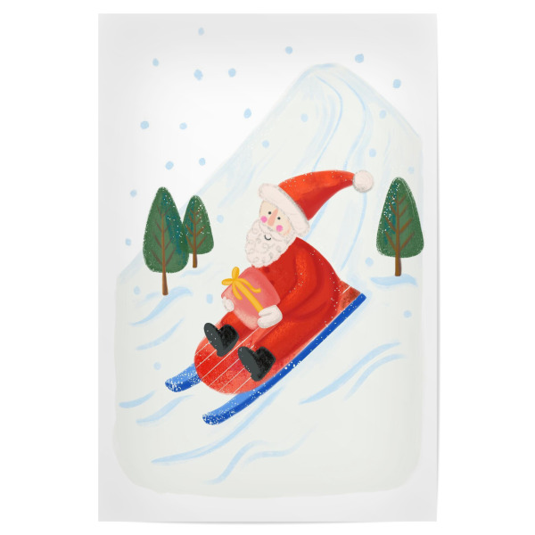 Poster "Santa on sledge" artboxONE - Für Kinder,Weihnachten,Festivals
