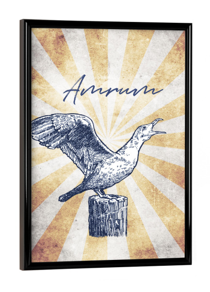 Poster mit schwarzem Rahmen "Amrum vintage" artboxONE - Reise,Tiere,Reise / Strand und Meer,Reise / Länder