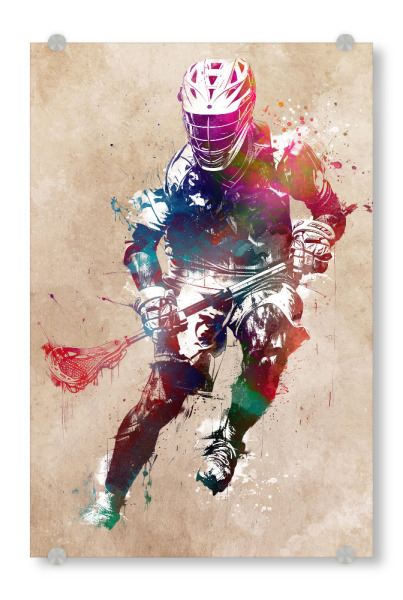 Acrylglasbild "Lacrosse-Sportkunst H" artboxONE - Sport,Sport / Motivation - Lacrosse,Lacrosse-spieler,Spieler,Spiel,Sport,Grafik