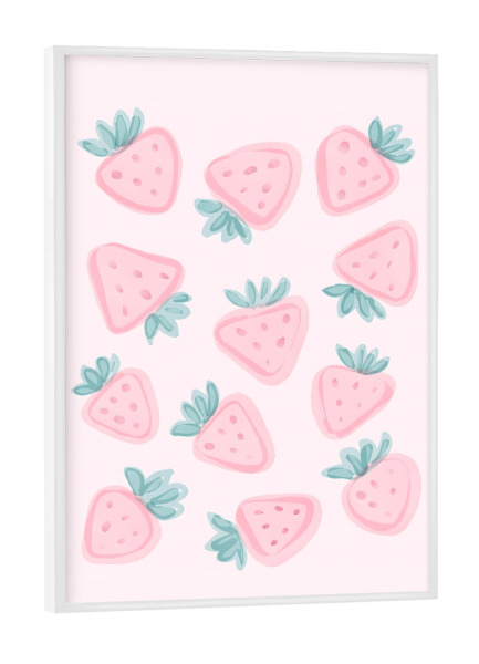 Poster mit weißem Rahmen "Süße Erdbeeren" artboxONE - Essen & Trinken / Obst & Gemüse