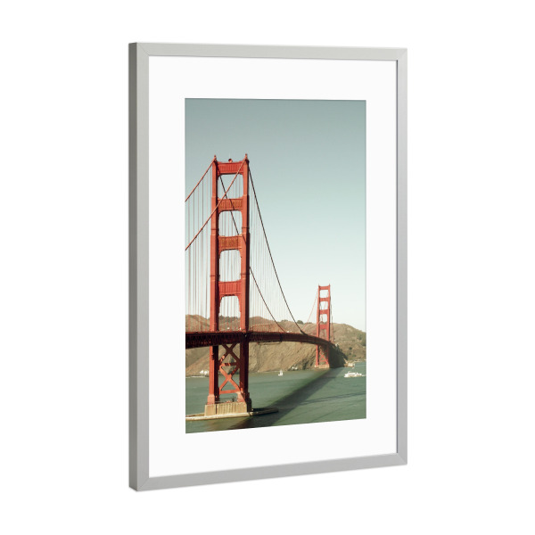 Poster mit Rahmen Silber "Golden Gate Bridge at SFO" artboxONE - Reise,Architektur,Reise / Strand und Meer,Reise / Länder,Städte / San Francisco