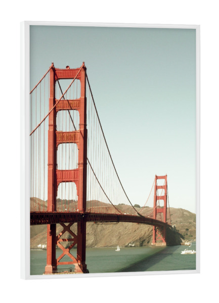Poster mit weißem Rahmen "Golden Gate Bridge at SFO" artboxONE - Reise,Architektur,Reise / Strand und Meer,Reise / Länder,Städte / San Francisco