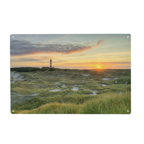Holzbild "Dünen beim Leuchtturm auf Amrum" artboxONE - Natur,Reise,Reise / Strand und Meer
