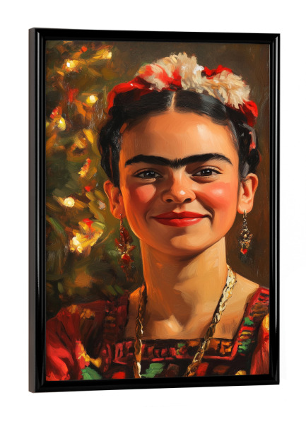 Poster mit schwarzem Rahmen "Frida Frohe Weihnachten" artboxONE - Floral,Menschen,Weihnachten