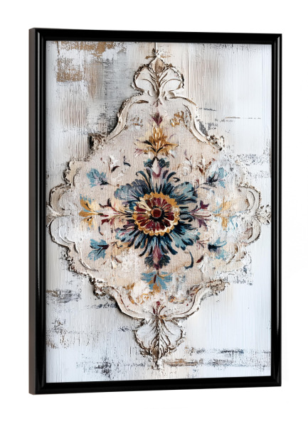 Poster mit schwarzem Rahmen "Florale Wandmalerei" artboxONE - Natur,Floral,Abstrakt