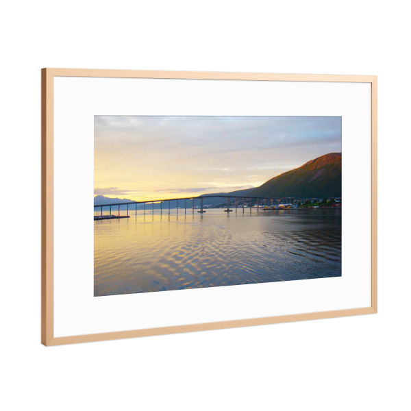 Poster mit Rahmen Kupfer "Brønnøysund Bridge" artboxONE - Reise,Architektur,Reise / Strand und Meer,Reise / Länder
