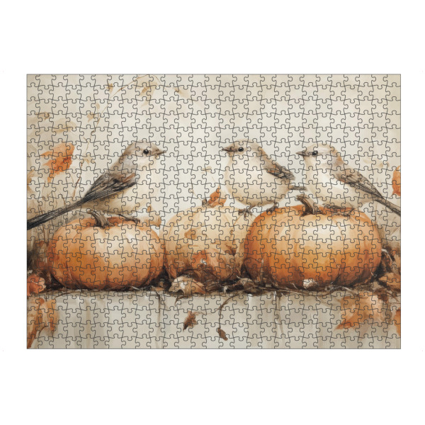 Puzzle Ravensburger "Vögel und Kürbisse" artboxONE - Natur,Tiere,Festivals,Halloween