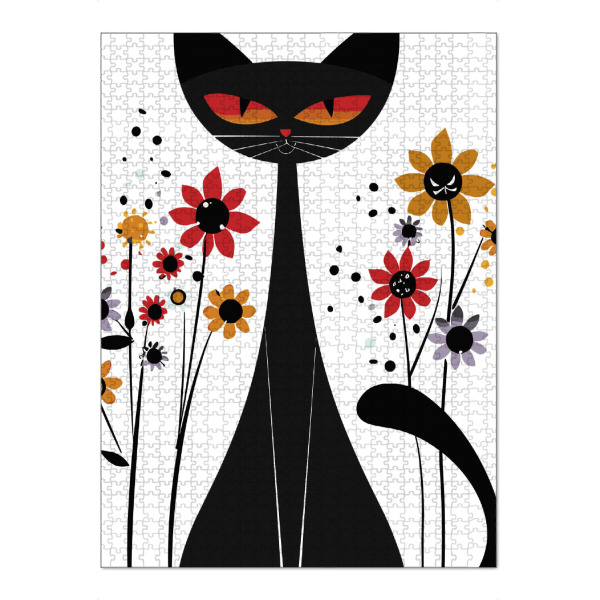 Puzzle Ravensburger "Sleek black" artboxONE - Tiere,Lustig