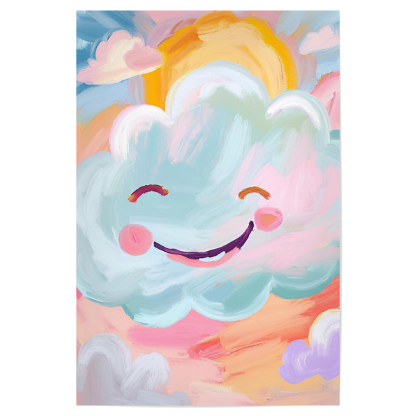 Poster 30x20 cm "Lachende Wolke" artboxONE - Natur,Für Kinder,Abstrakt,Lustig