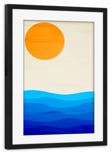 Poster mit Rahmen schwarz "Sunset minimalist" artboxONE - Natur,Reise,Abstrakt