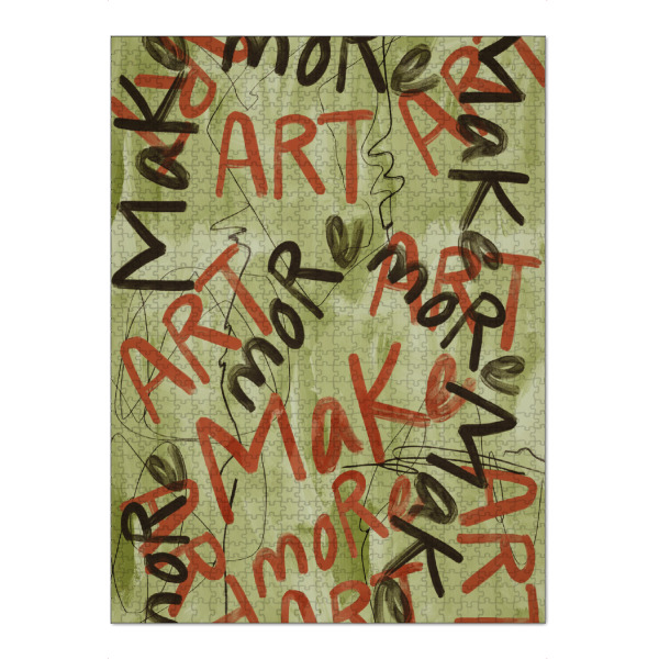 Puzzle Ravensburger "Machen Sie mehr Kunst – Grün" artboxONE - Typografie,Abstrakt,Streetart