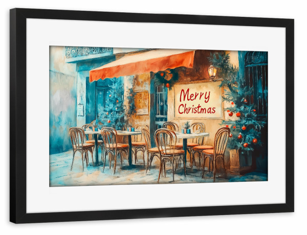 Poster mit Rahmen schwarz "Weihnachtliche Kunst und Genuss" artboxONE - Essen & Trinken,Abstrakt,Weihnachten