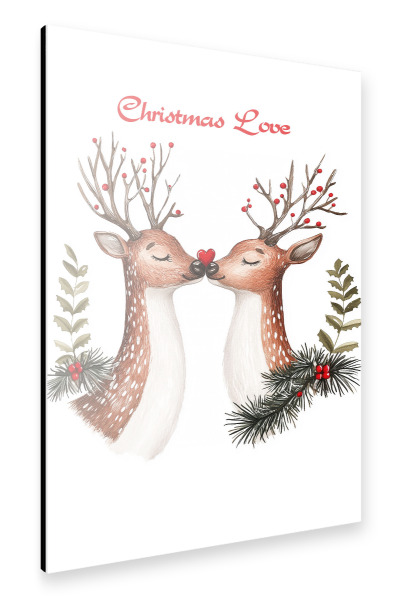 Alu-Dibond "Rentier Weihnachts Liebe" 30x20 cm artboxONE