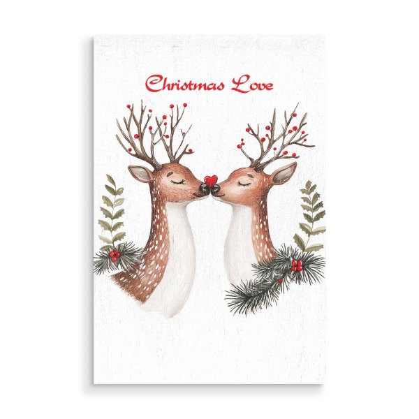 Holzbild "Rentier Weihnachts Liebe" artboxONE - Typografie,Tiere,Weihnachten
