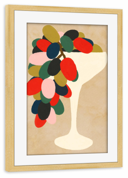 Poster mit Rahmen kiefer "Traubenarray" artboxONE - Essen & Trinken