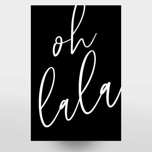 Oh lala typography black