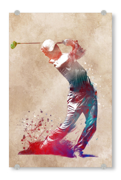 Acrylglasbild "Golfsportkunst C" artboxONE - Sport,Sport / Sommerspiele - Golf,Golfspieler,Sport,Spieler,Grafik