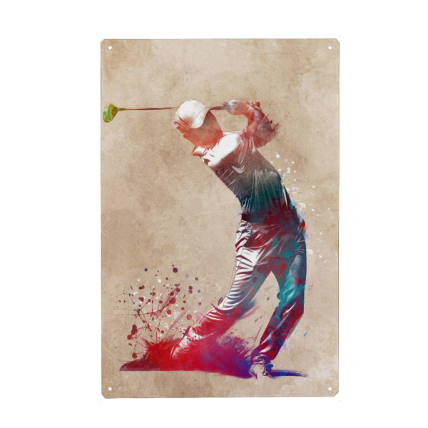 Holzbild "Golfsportkunst C" artboxONE - Sport,Sport / Sommerspiele - Golf,Golfspieler,Sport,Spieler,Grafik