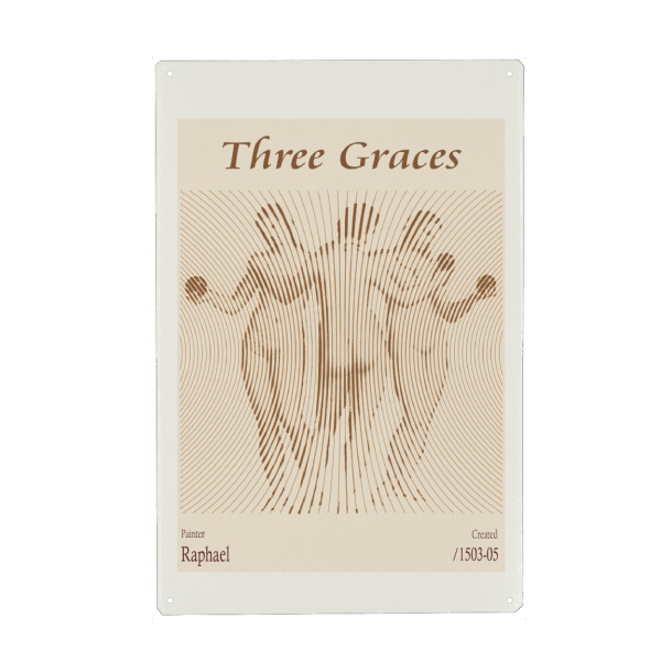 Metall Poster "Drei Grazien (ca. 1503–1505)" artboxONE - Abstrakt