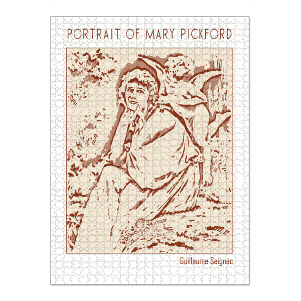 Puzzle Ravensburger "Mary Pickford" artboxONE - Abstrakt - Digitale malerei,Illustrativ,Strichzeichnungen,Minimalistisch,Monochromatisch,Menschen