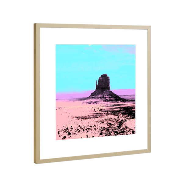 Poster mit Rahmen Gold "Monument Valley Triptychon middle" artboxONE - Natur,Reise,Reise / Länder