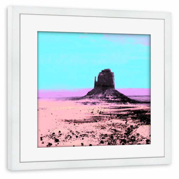 Poster mit Rahmen weiß "Monument Valley Triptychon middle" artboxONE - Natur,Reise,Reise / Länder