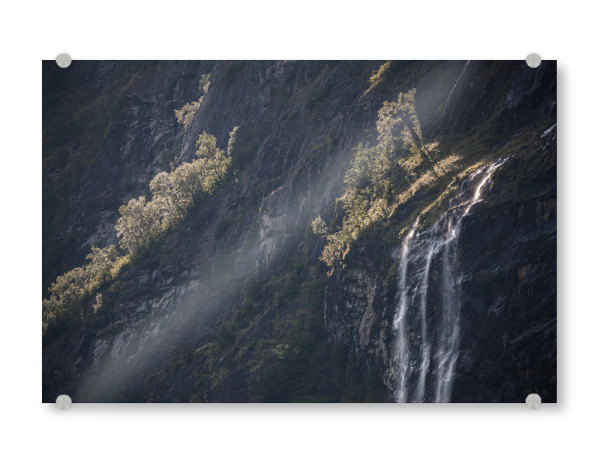 Acrylglasbild "Geirangerfjord Wasserfall" artboxONE - Natur - Sieben schwestern,Geiranger,Norwegen,Skandinavien,Naturfotografie,Felsen
