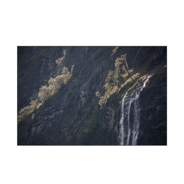 artboxONE Puzzle "Geirangerfjord Wasserfall" artboxONE - Natur - Sieben schwestern,Geiranger,Norwegen,Skandinavien,Naturfotografie,Felsen