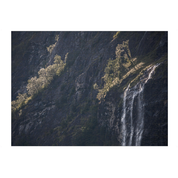 Puzzle Ravensburger "Geirangerfjord Wasserfall" artboxONE - Natur - Sieben schwestern,Geiranger,Norwegen,Skandinavien,Naturfotografie,Felsen