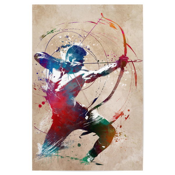 Poster 30x20 cm "Bogenschießen Sportkunst C" artboxONE - Sport,Sport / Sommerspiele - Bogenschütze,Bogenschießen,Sport,Grafik