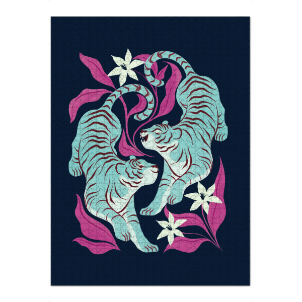 Puzzle Ravensburger "Tigerstärke in Blau" artboxONE - Für Kinder,Tiere