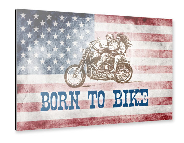 Alu-Dibond "Born to bike" 30x20 cm artboxONE