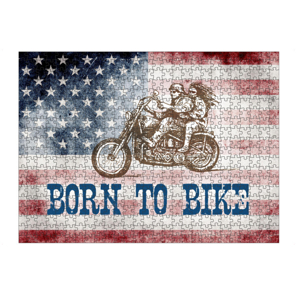 artboxONE Puzzle "Born to bike" artboxONE - Reise,Automobile,Reise / Länder,Für Papa
