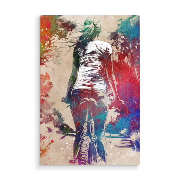 Holzbild "City bike sport art J" artboxONE - Sport,Sport / Motivation - Sport,Fahrrad,Radfahren,Fahrrad,Stadtrad,Grafik